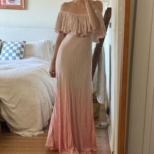 NWT Off the Shoulder Light Pink Maxi Dress